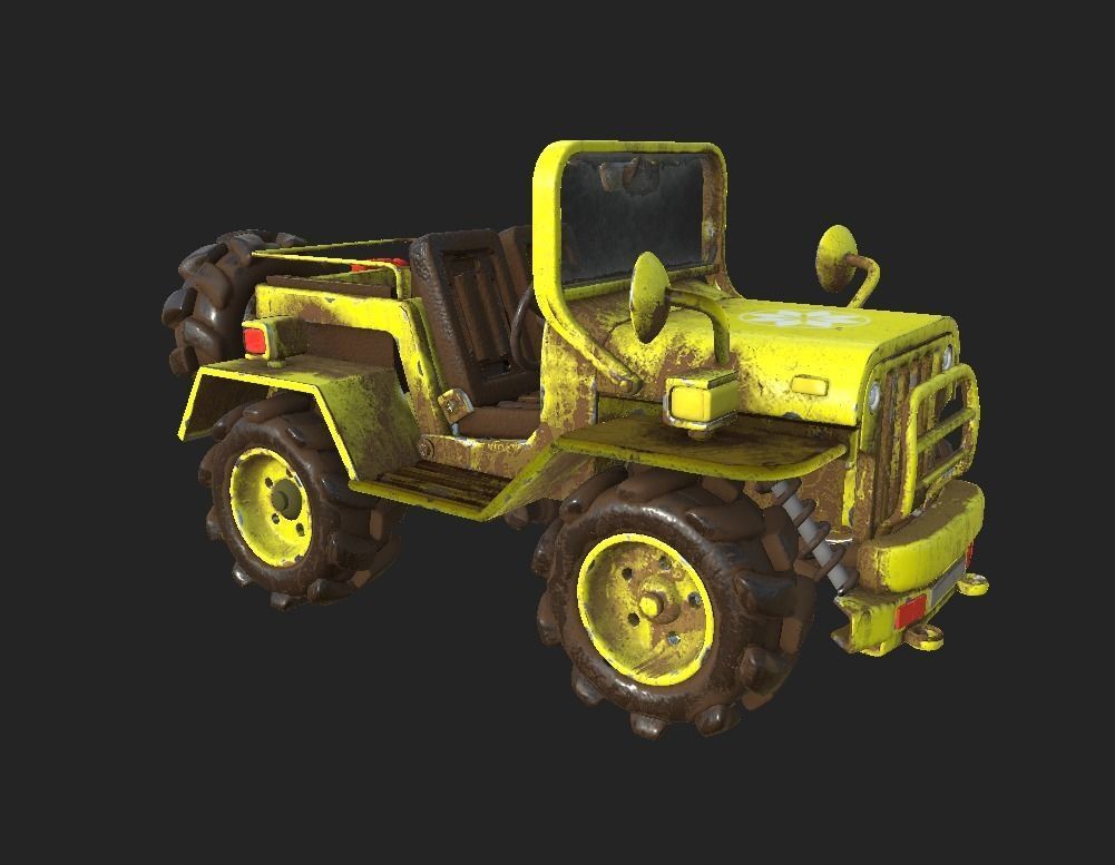 3D Model Cartoon Car Low-poly 3D model_7