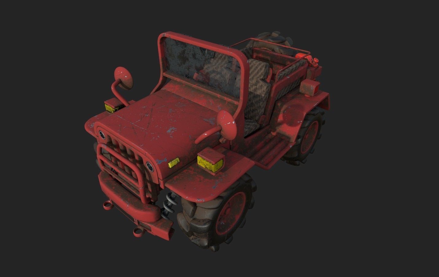 3D Model Cartoon Car Low-poly 3D model_3