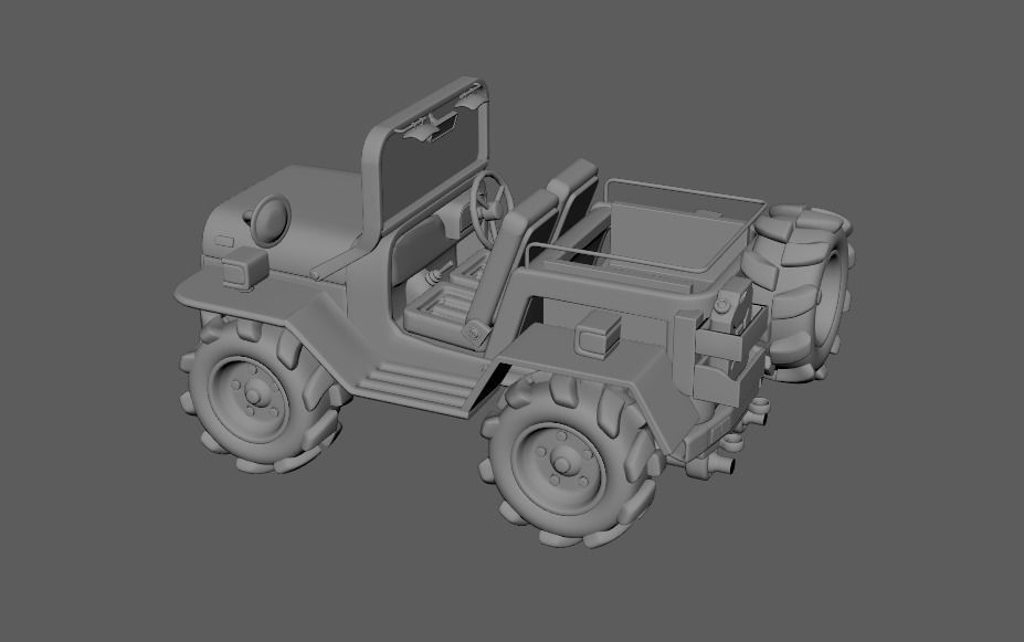 3D Model Cartoon Car Low-poly 3D model_21