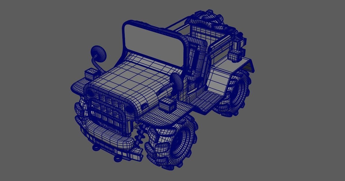 3D Model Cartoon Car Low-poly 3D model_10