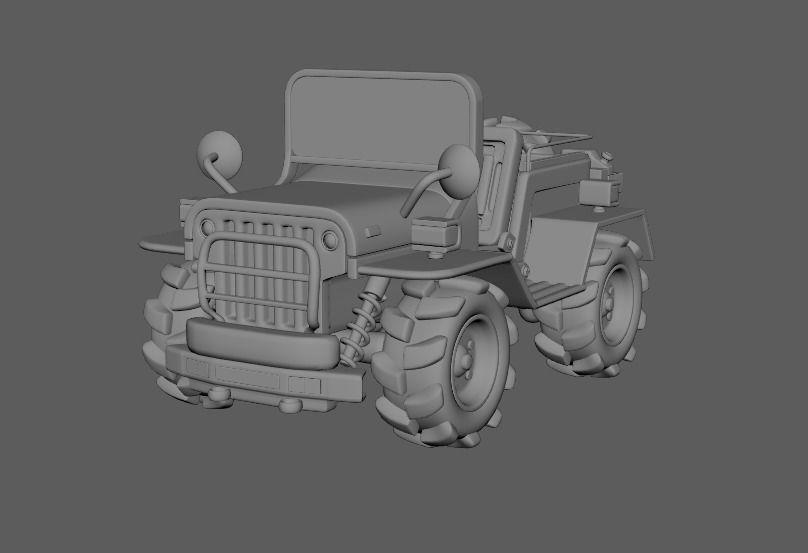 3D Model Cartoon Car Low-poly 3D model_17