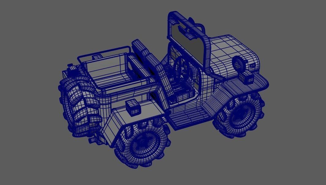 3D Model Cartoon Car Low-poly 3D model_12