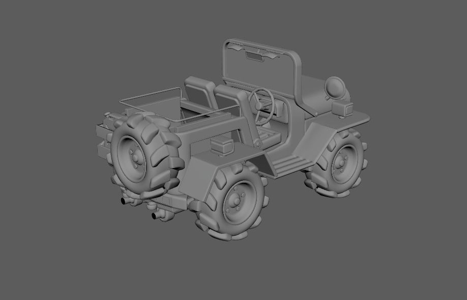 3D Model Cartoon Car Low-poly 3D model_19