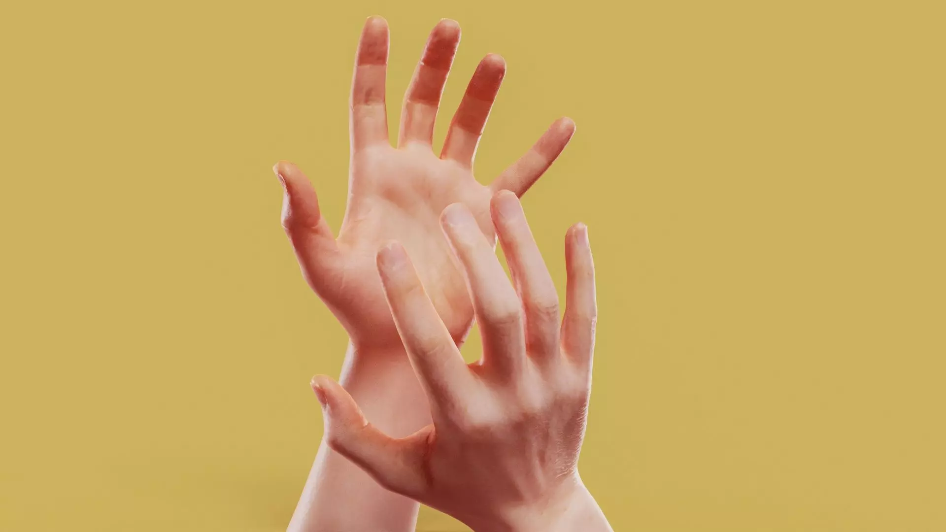 Facing Male Duo Hands 018 Low-poly 3D model