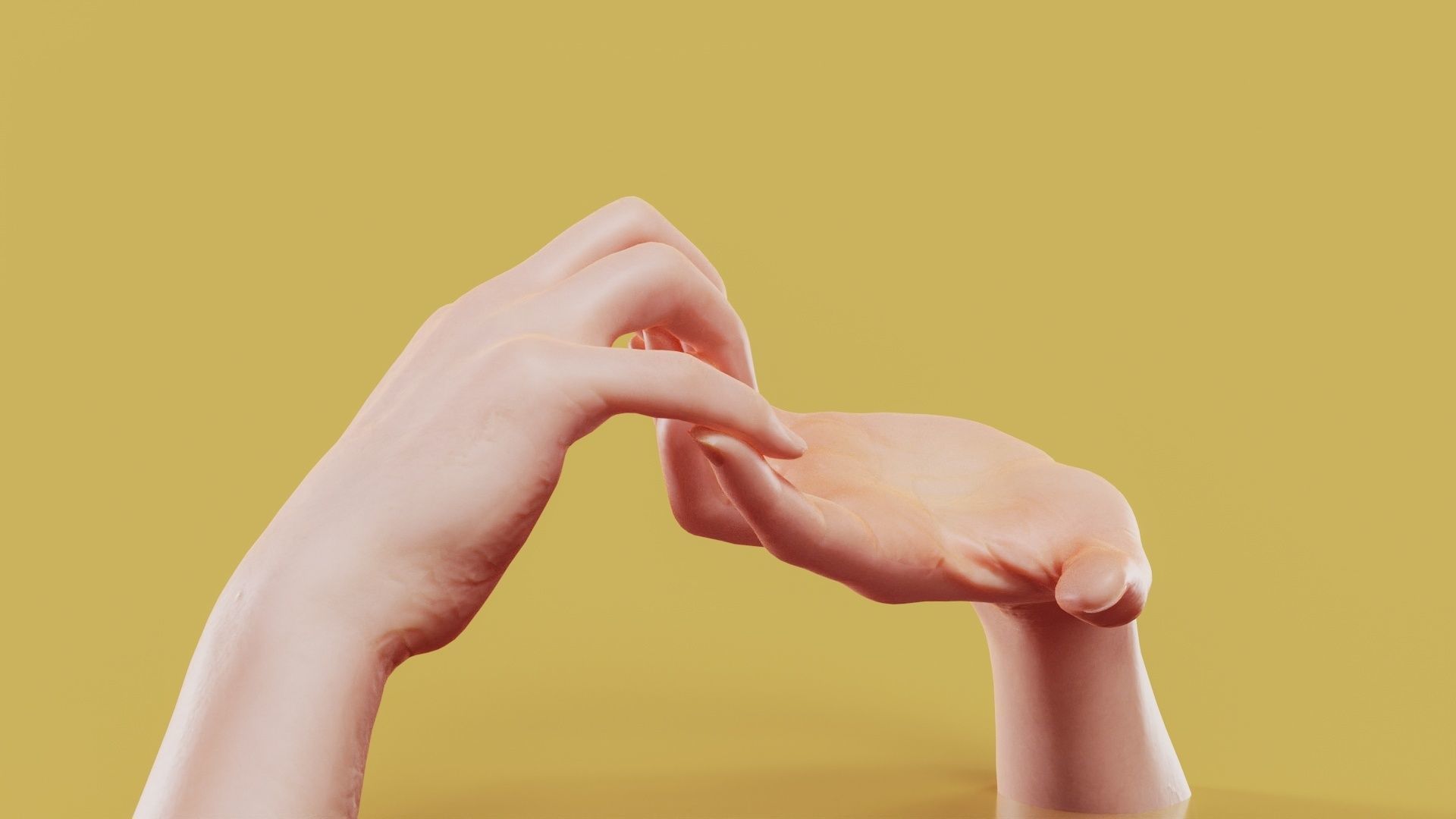 Grab On Male Duo Hands 007 Low-poly 3D model_7