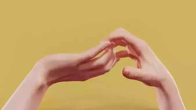 Grab On Male Duo Hands 007 Low-poly 3D model