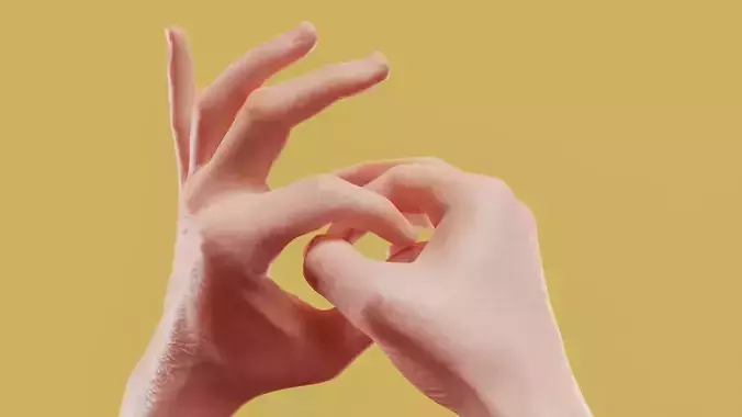 Into Each Other Male Duo Hands 006 Low-poly 3D model
