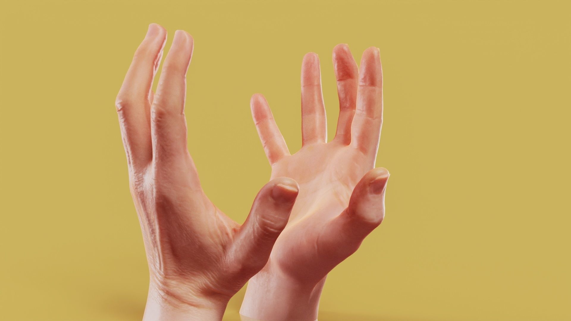 Opposing Force Male Duo Hands 005 Low-poly 3D model_1