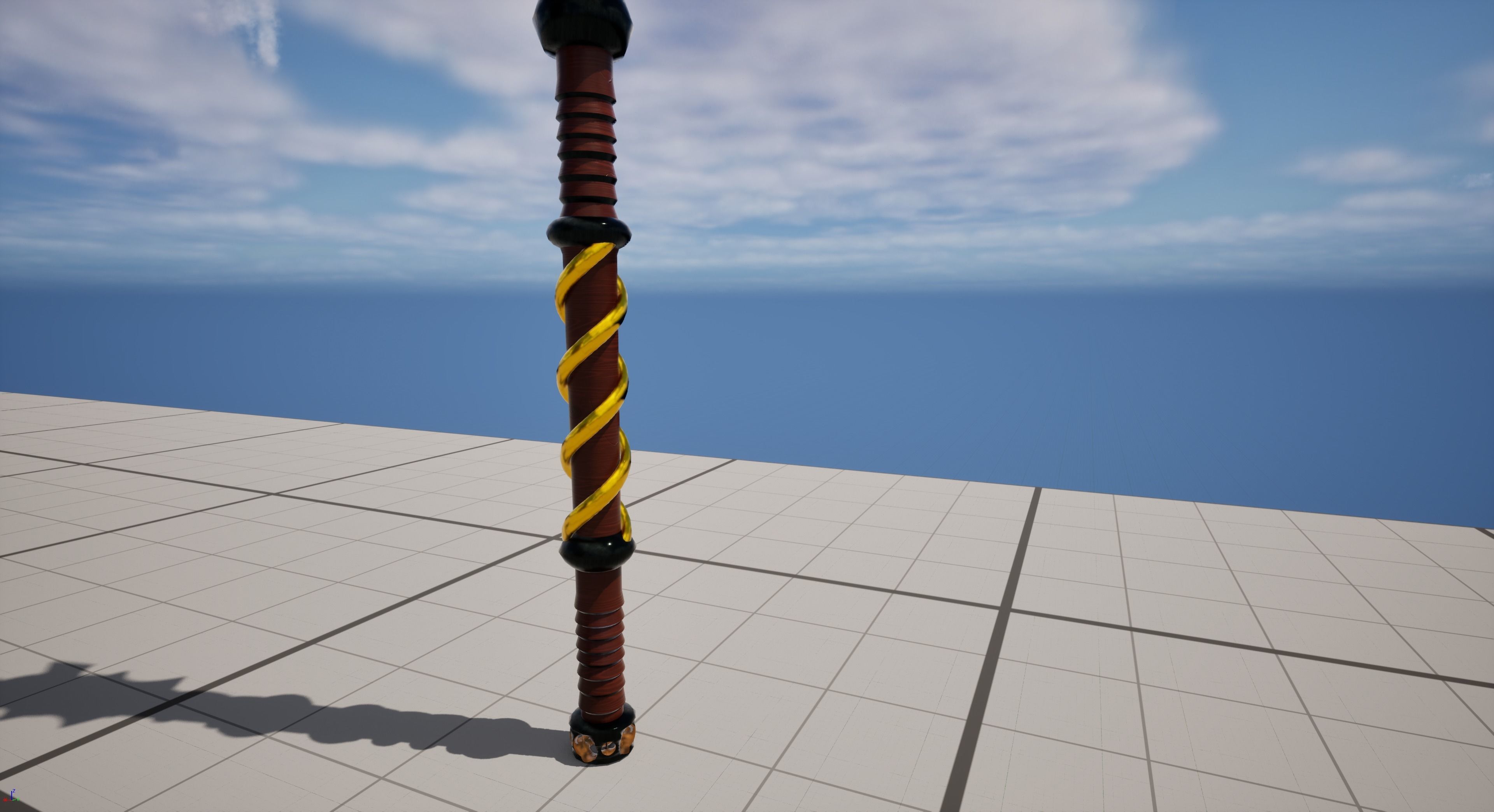 Wooden Staff 3D model_4