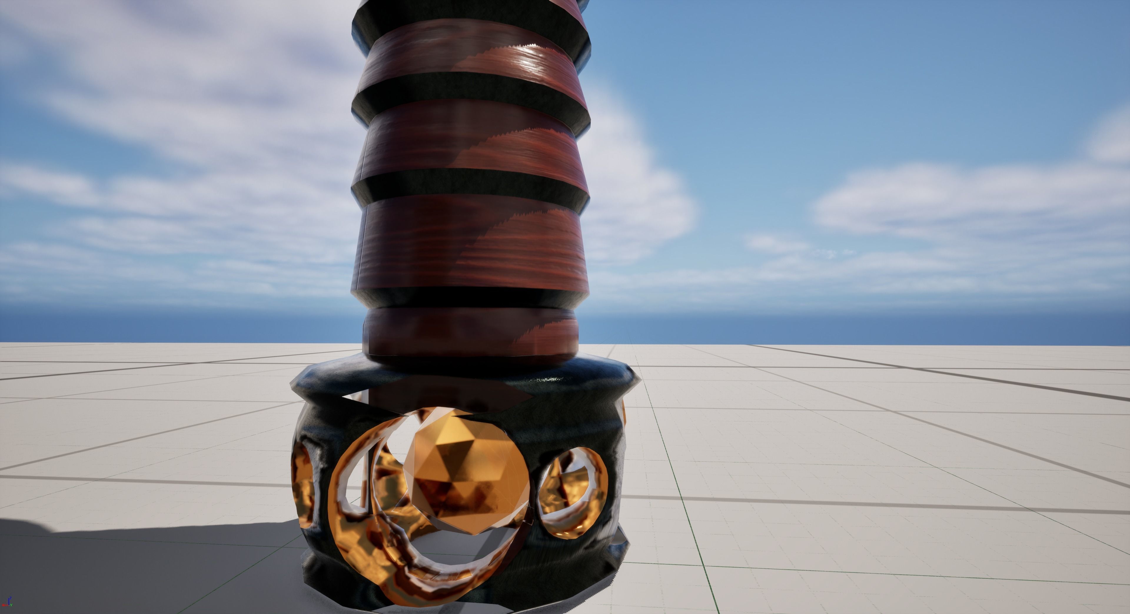 Wooden Staff 3D model_2