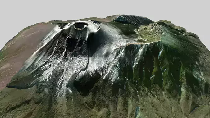 Mountain landscape Volcano Asama Japan  3D model