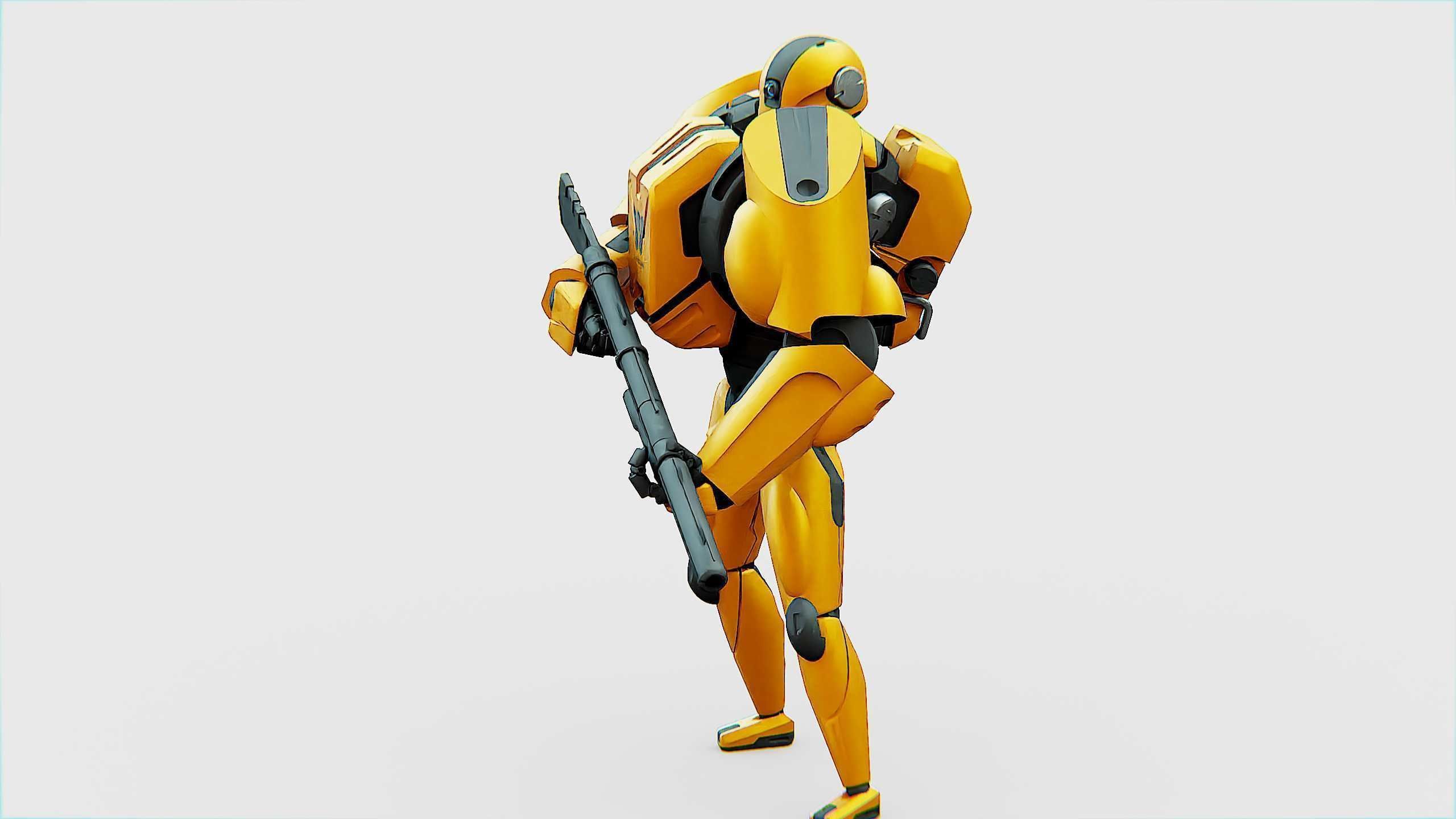 BATTLE DROID QORA  Rigged for Unreal Engine - Unity - MIXAMO 3D model_4