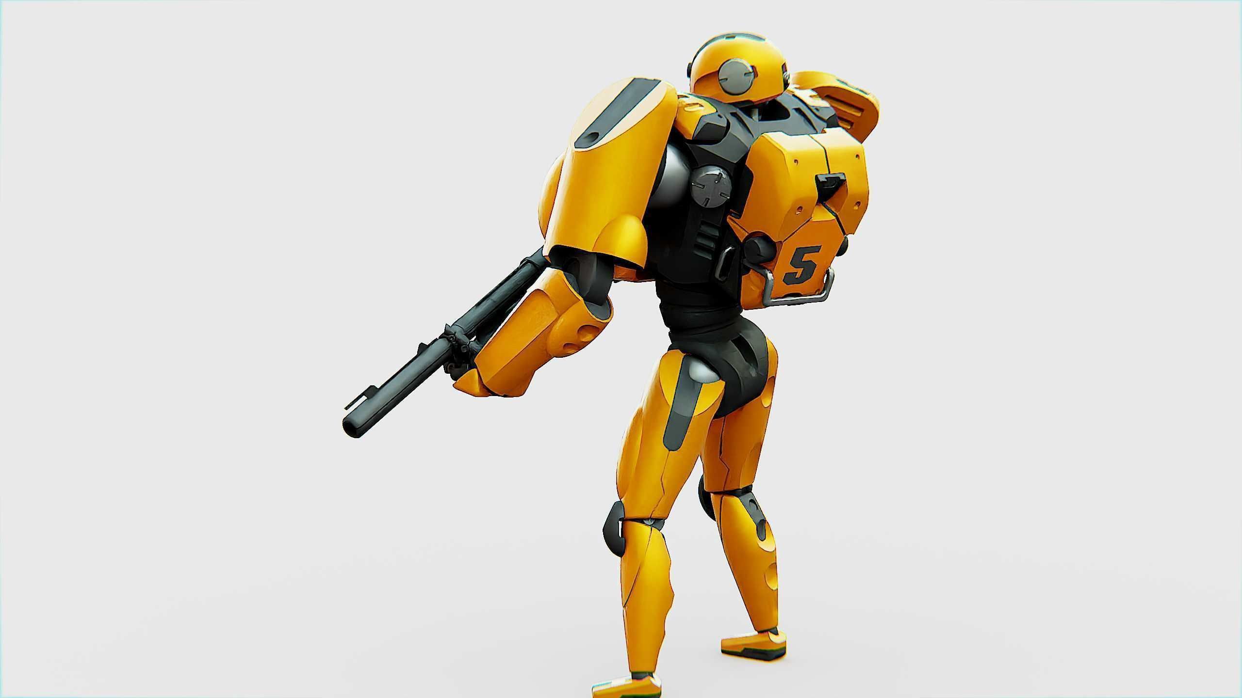 BATTLE DROID QORA  Rigged for Unreal Engine - Unity - MIXAMO 3D model_6