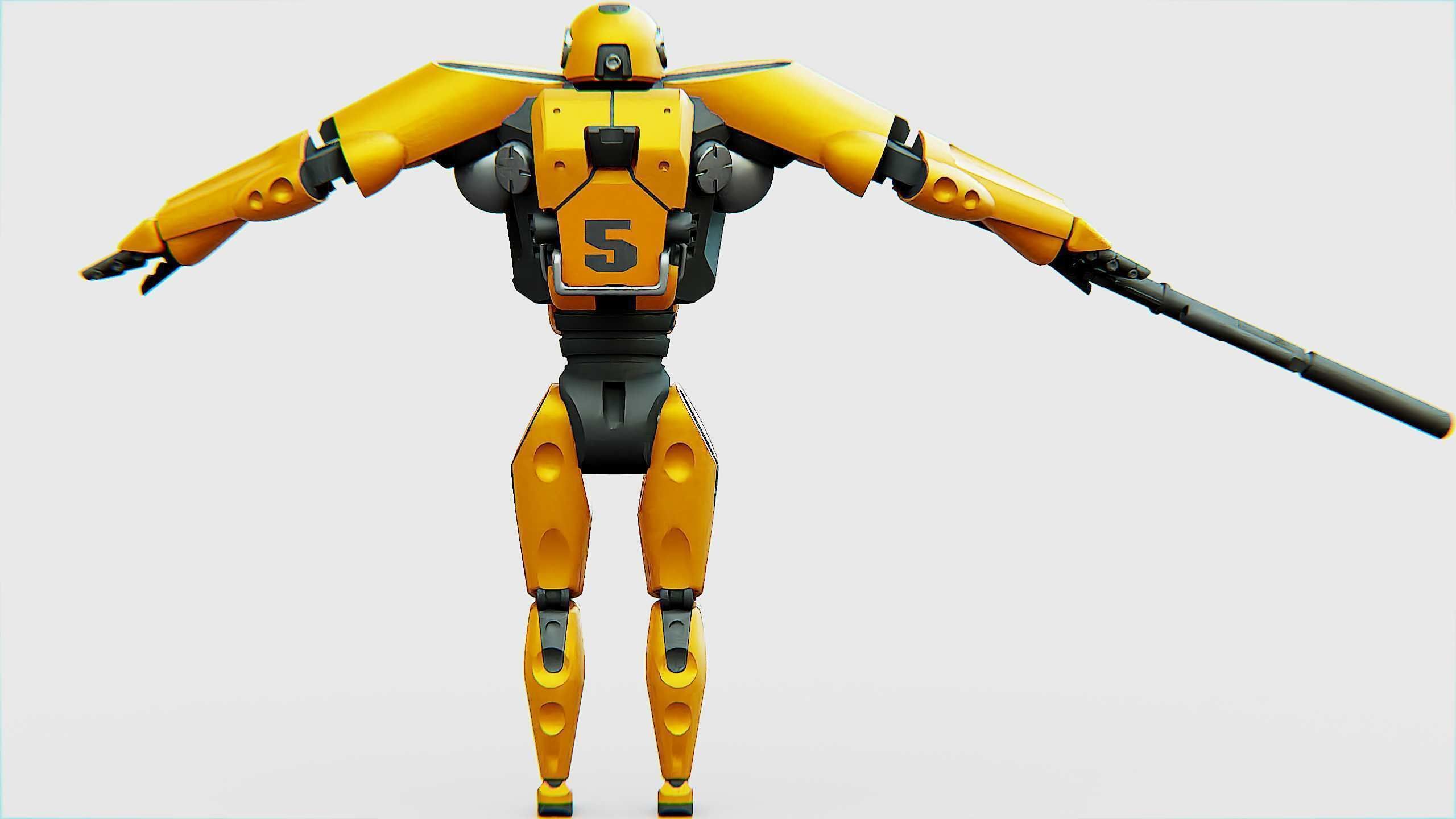 BATTLE DROID QORA  Rigged for Unreal Engine - Unity - MIXAMO 3D model_31