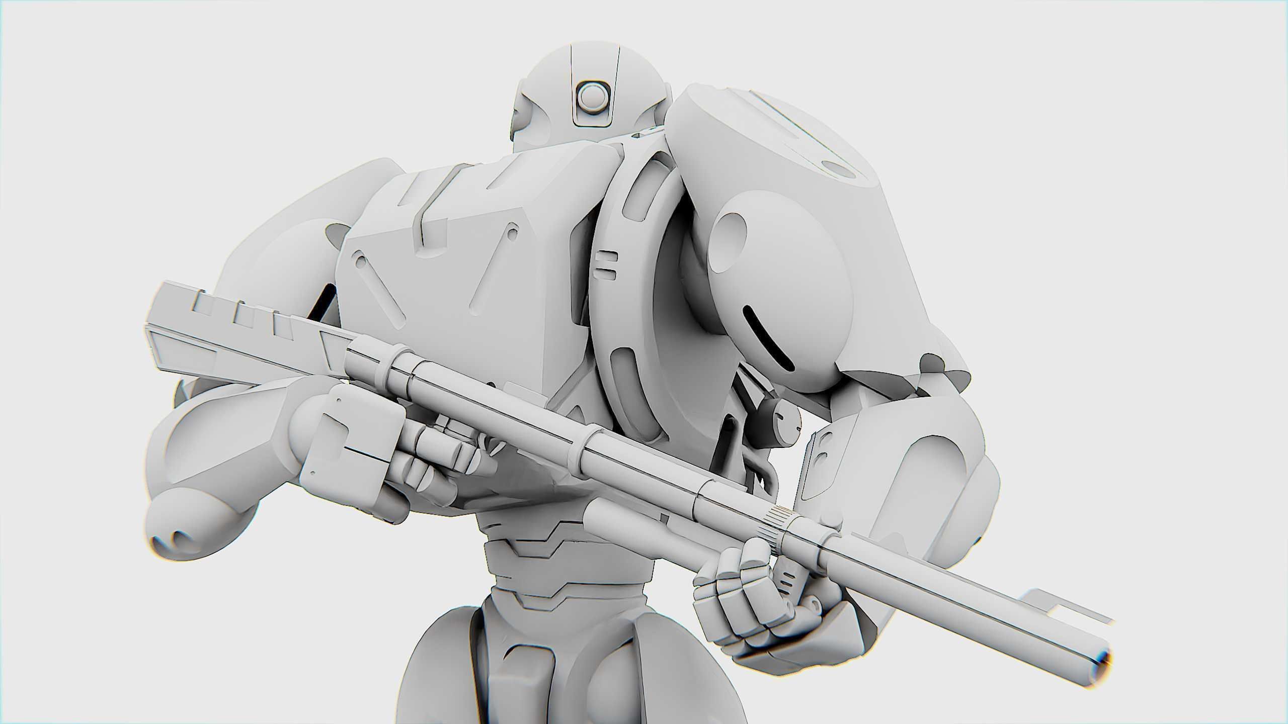 BATTLE DROID QORA  Rigged for Unreal Engine - Unity - MIXAMO 3D model_32