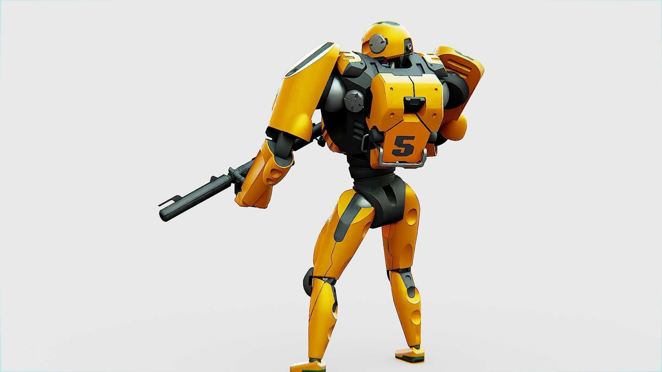 BATTLE DROID QORA  Rigged for Unreal Engine - Unity - MIXAMO 3D model_7