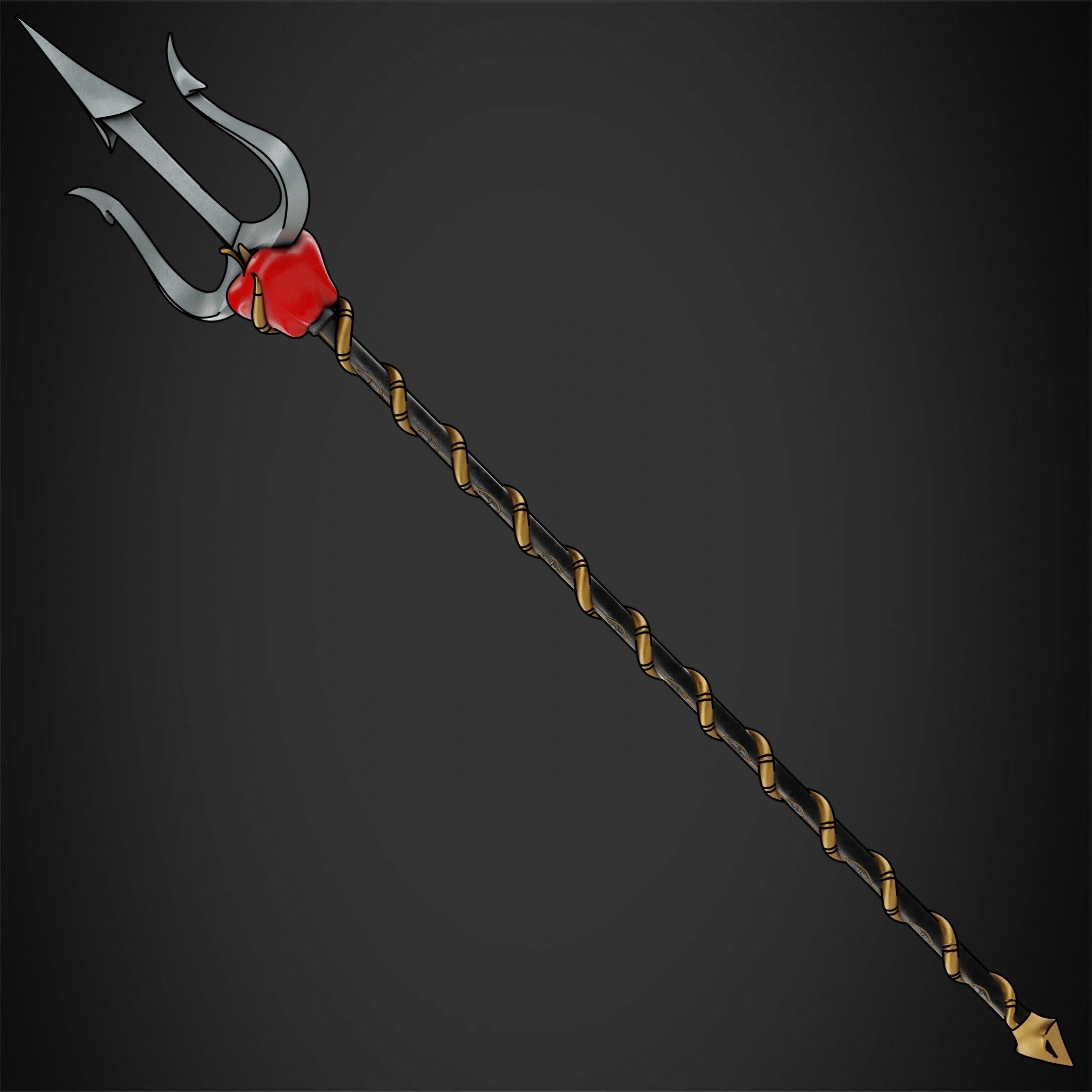 Hazbin Hotel Charlie Morningstar Trident for Cosplay 3D print model_3