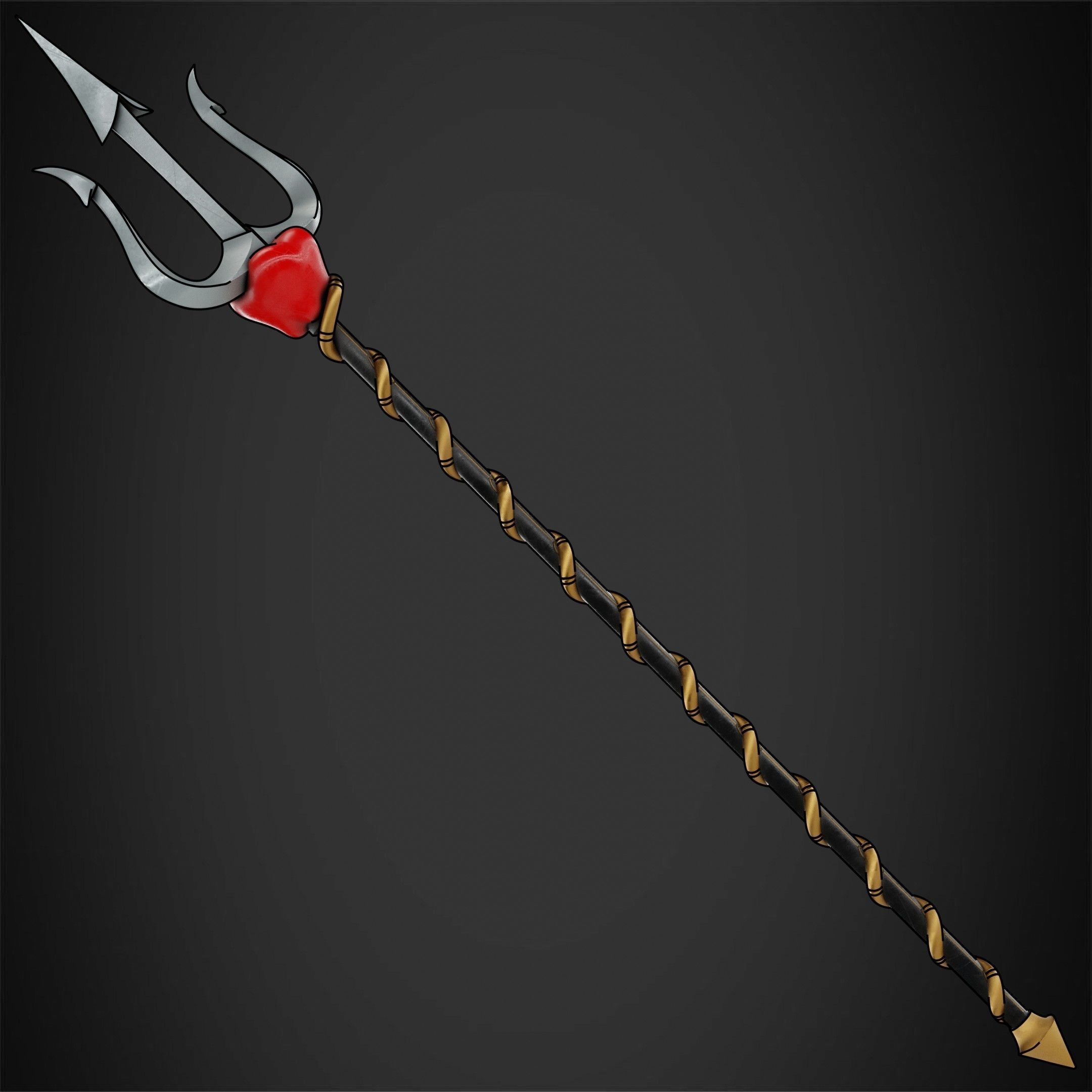 Hazbin Hotel Charlie Morningstar Trident for Cosplay 3D print model_5