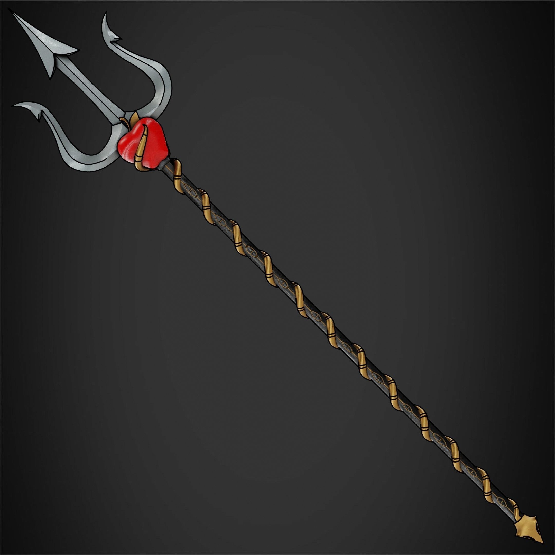 Hazbin Hotel Charlie Morningstar Trident for Cosplay 3D print model_2