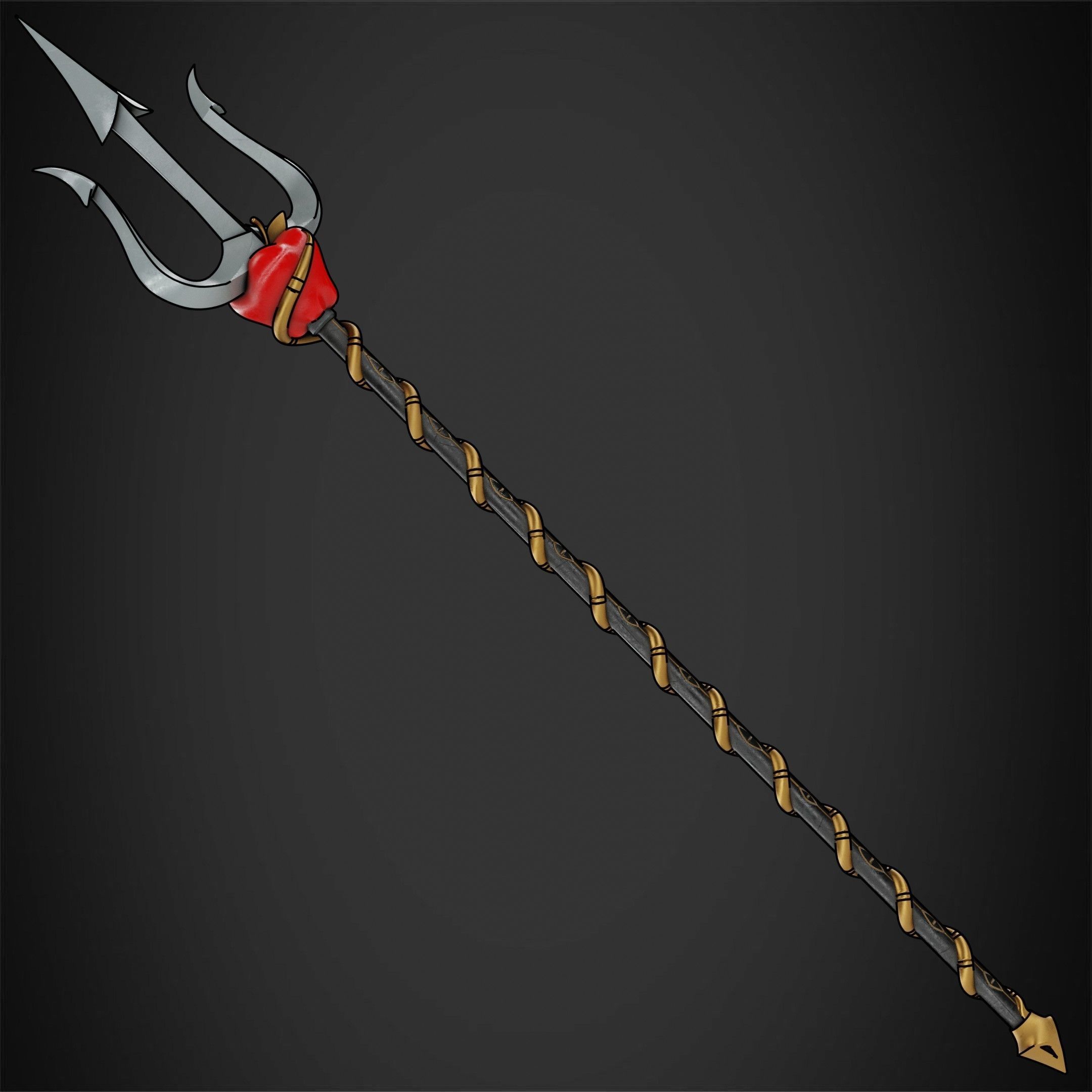 Hazbin Hotel Charlie Morningstar Trident for Cosplay 3D print model_9