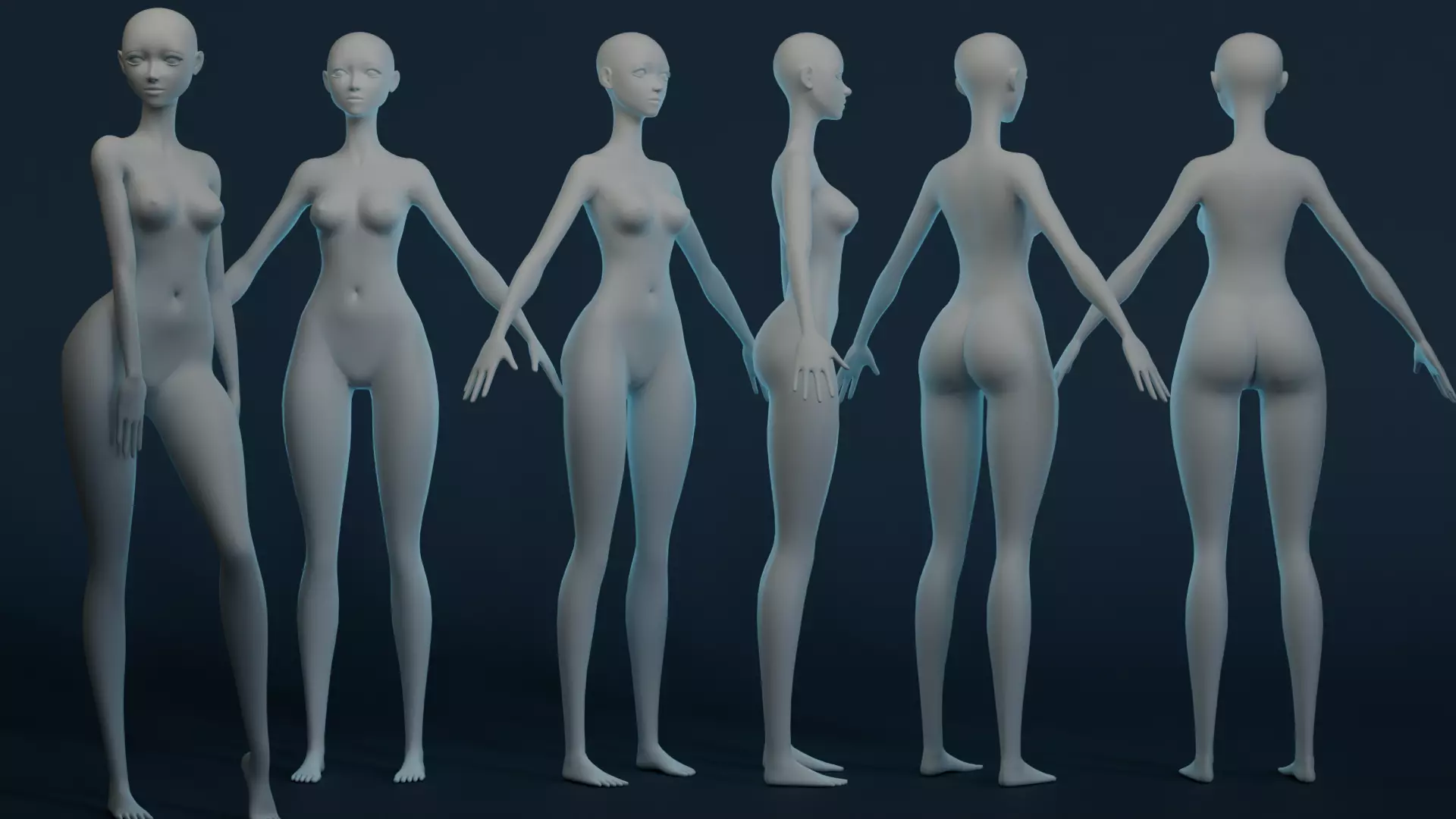 Girl Basemesh 3D model_0