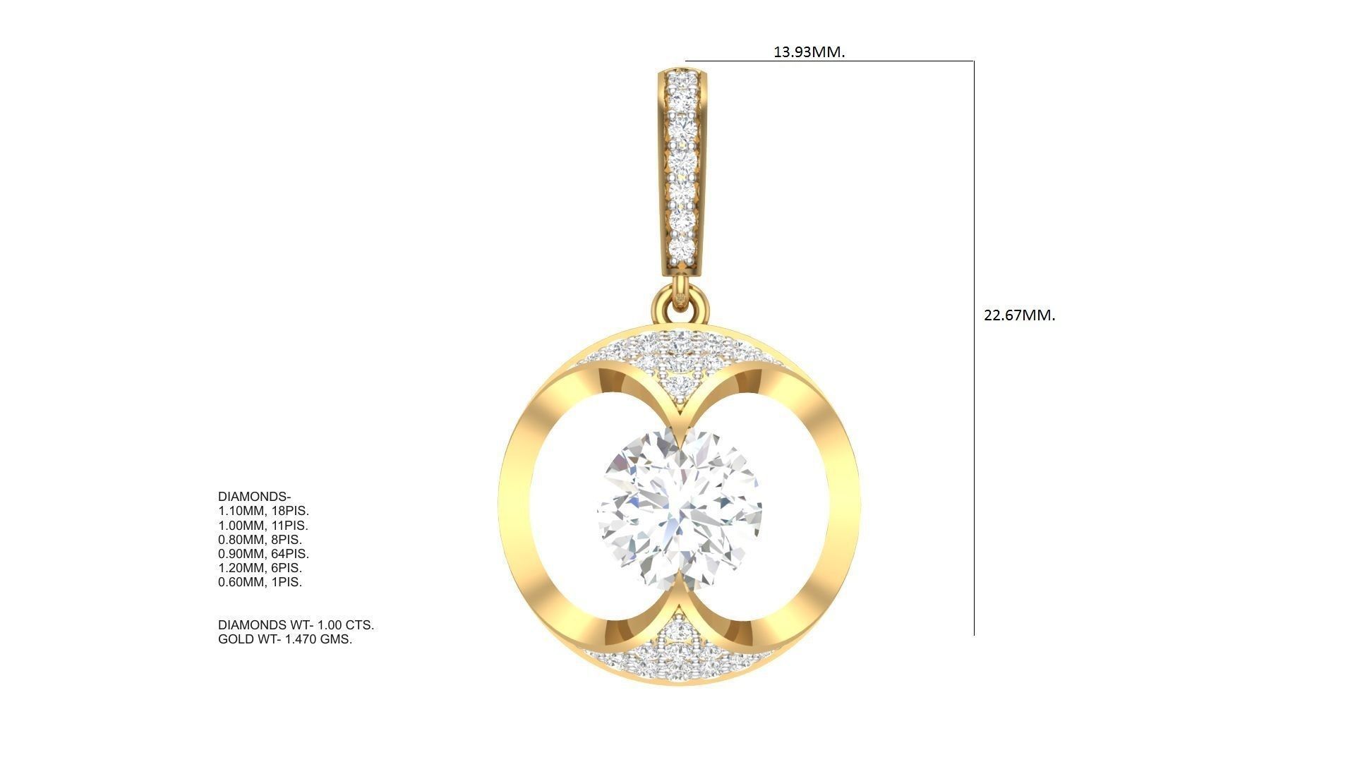 Caught My Eye Pendant 3D print model_1