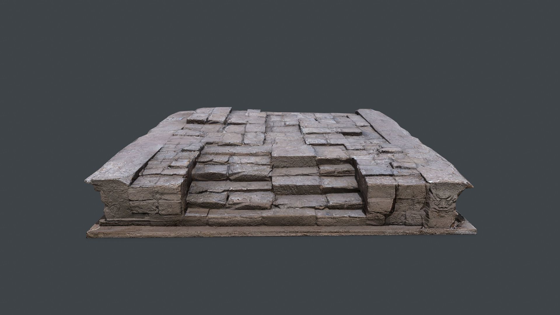 temple stairs Low-poly 3D model_1