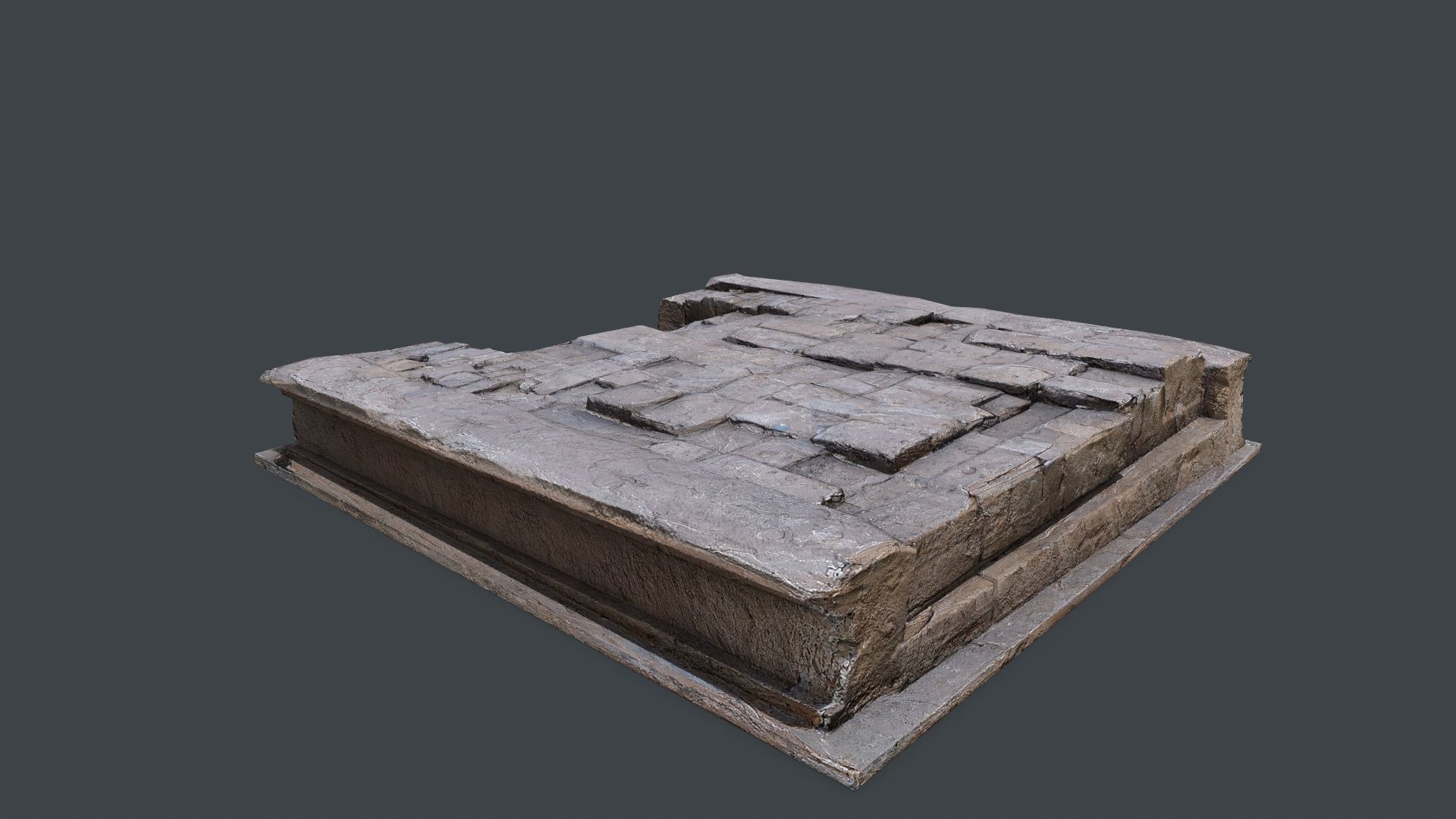 temple stairs Low-poly 3D model_6