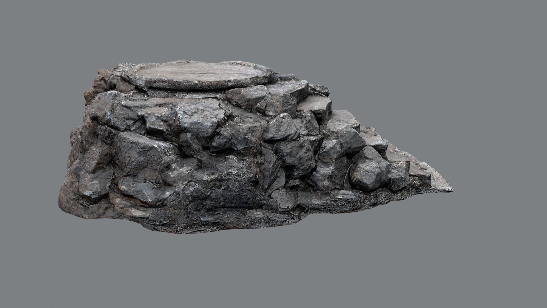 temple stairs 1 Low-poly 3D model_1