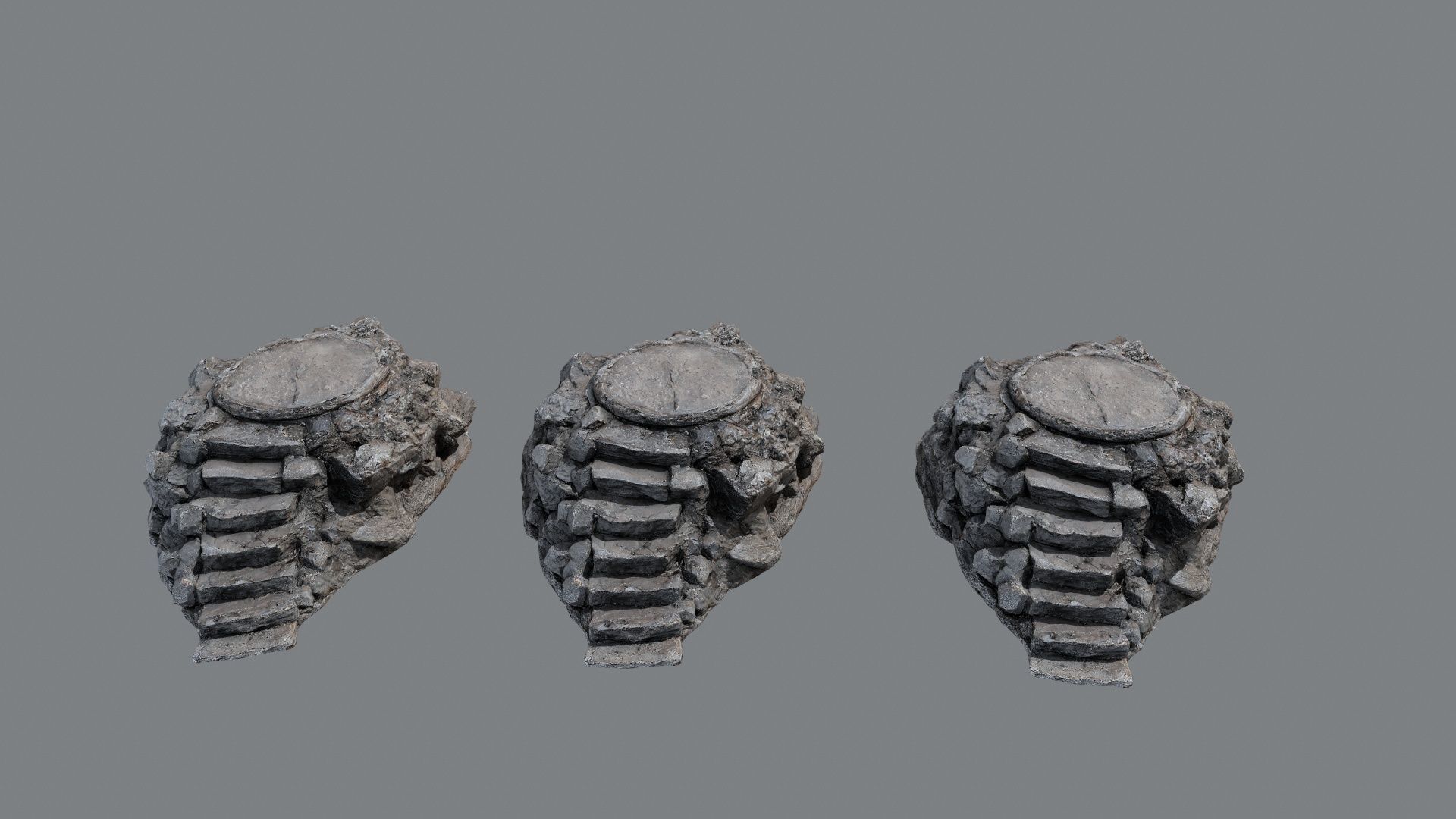 temple stairs 1 Low-poly 3D model_10