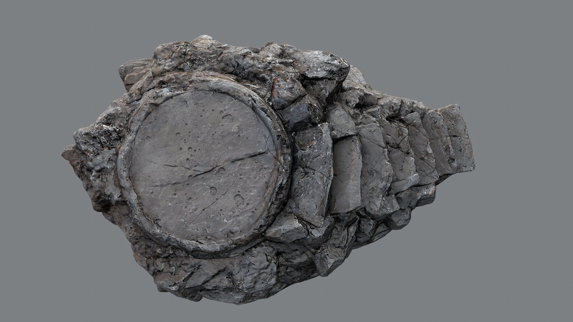 temple stairs 1 Low-poly 3D model_9