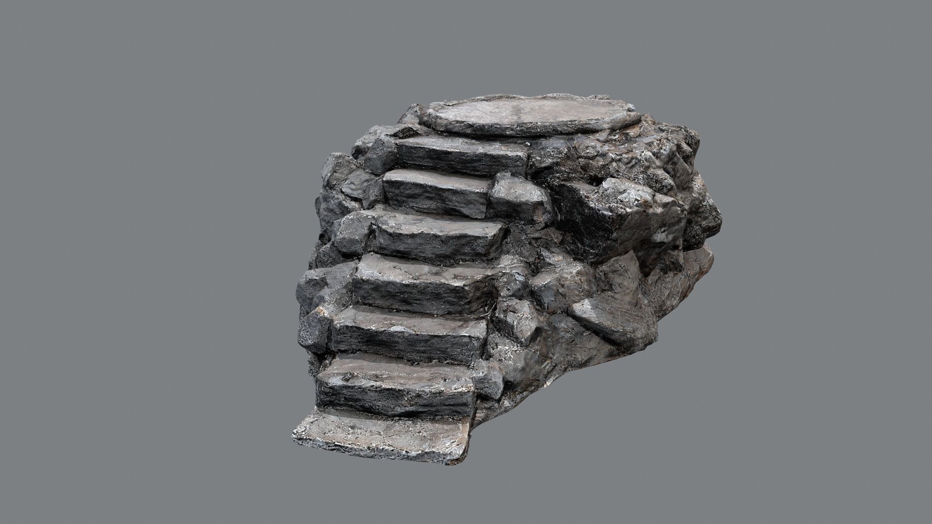 temple stairs 1 Low-poly 3D model_7