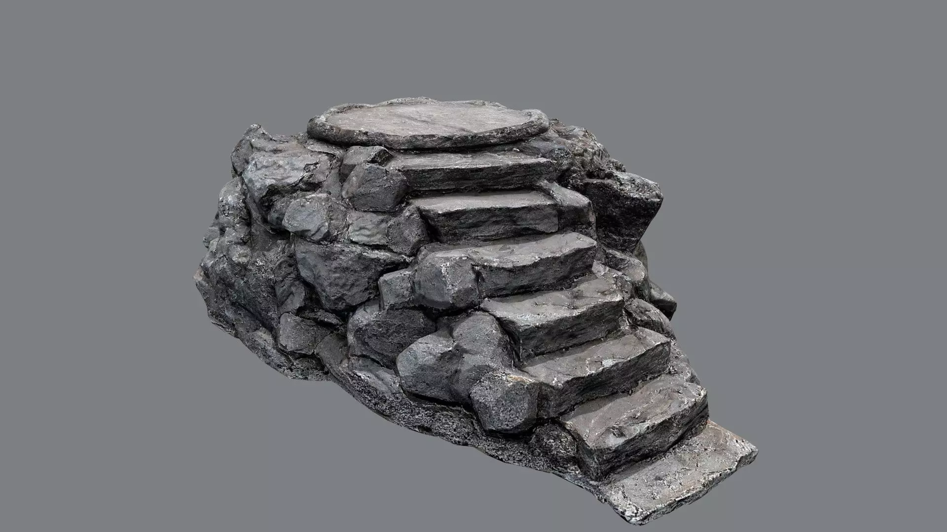 temple stairs 1 Low-poly 3D model_0