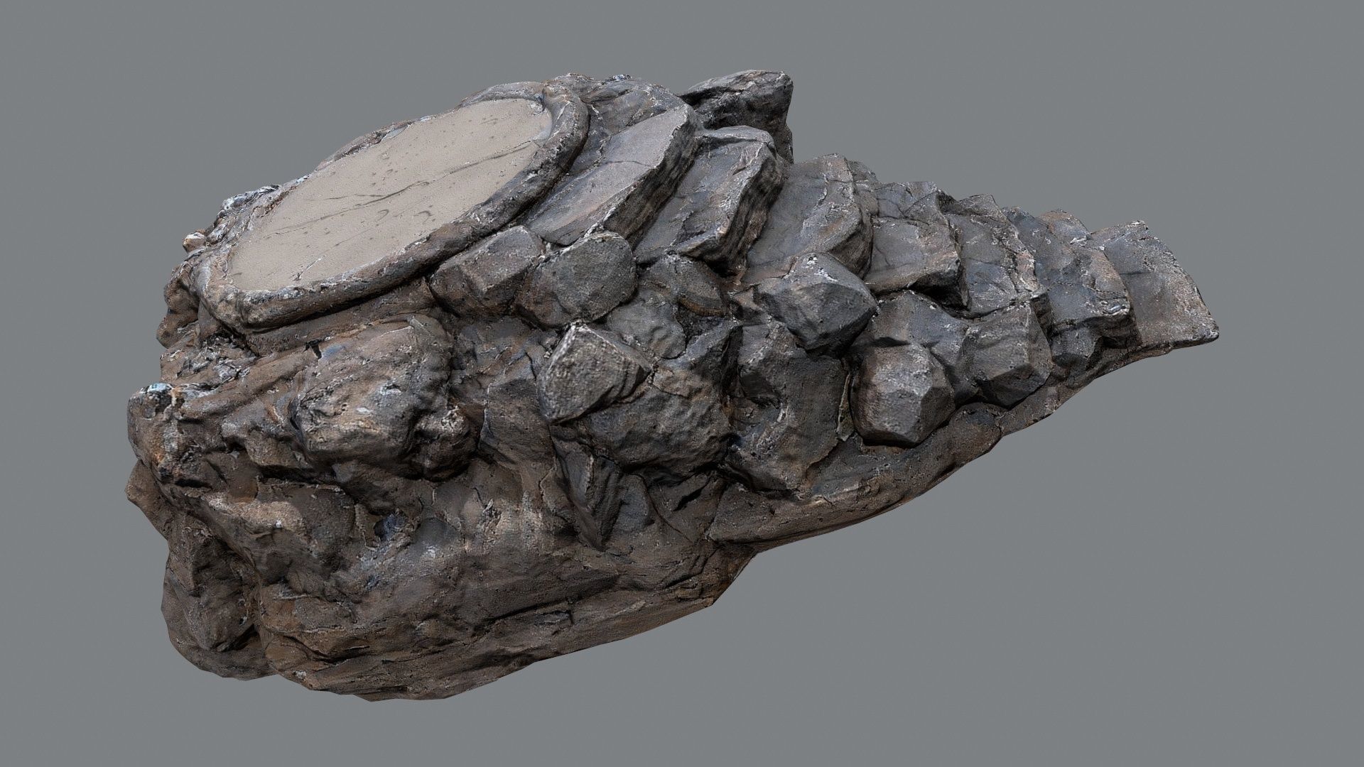 temple stairs 1 Low-poly 3D model_10