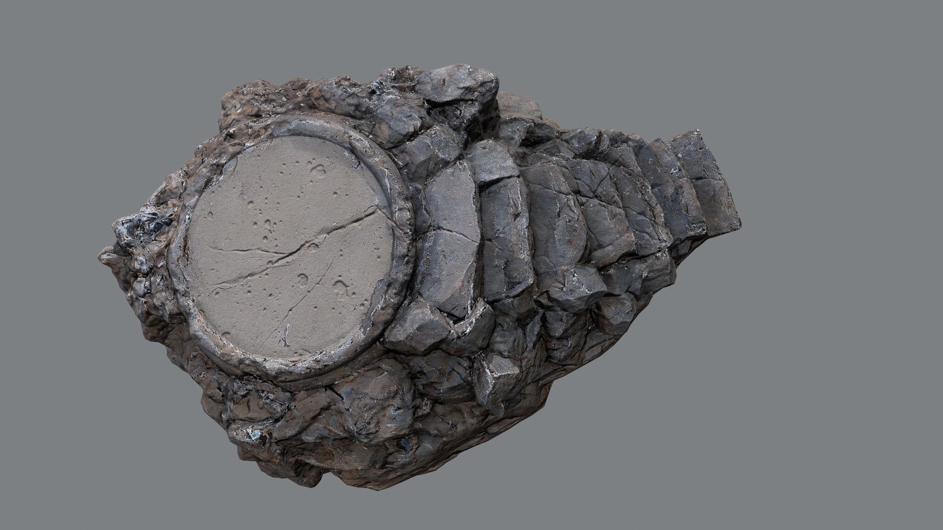 temple stairs 1 Low-poly 3D model_9