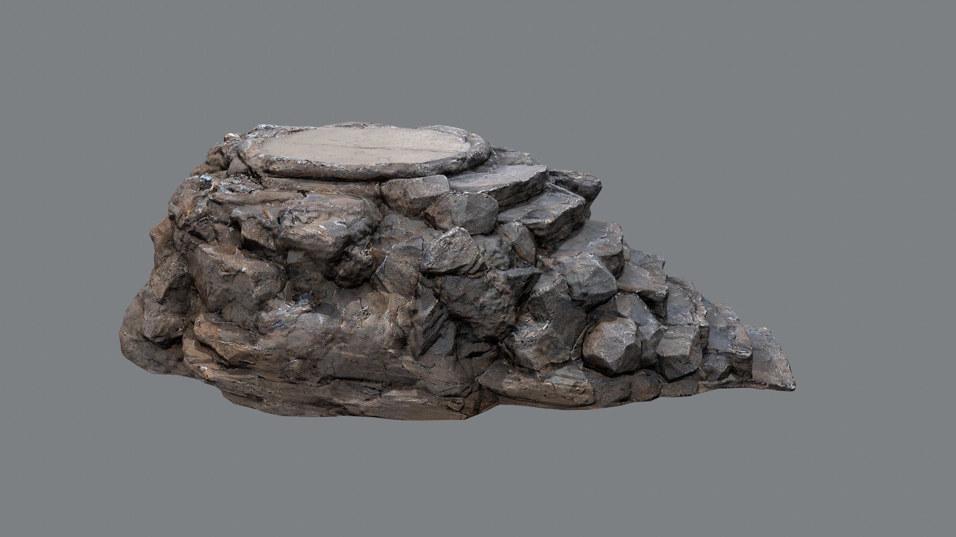 temple stairs 1 Low-poly 3D model_1