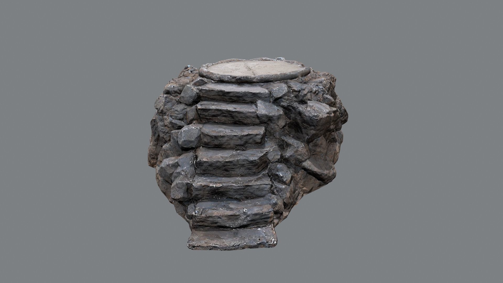 temple stairs 1 Low-poly 3D model_7