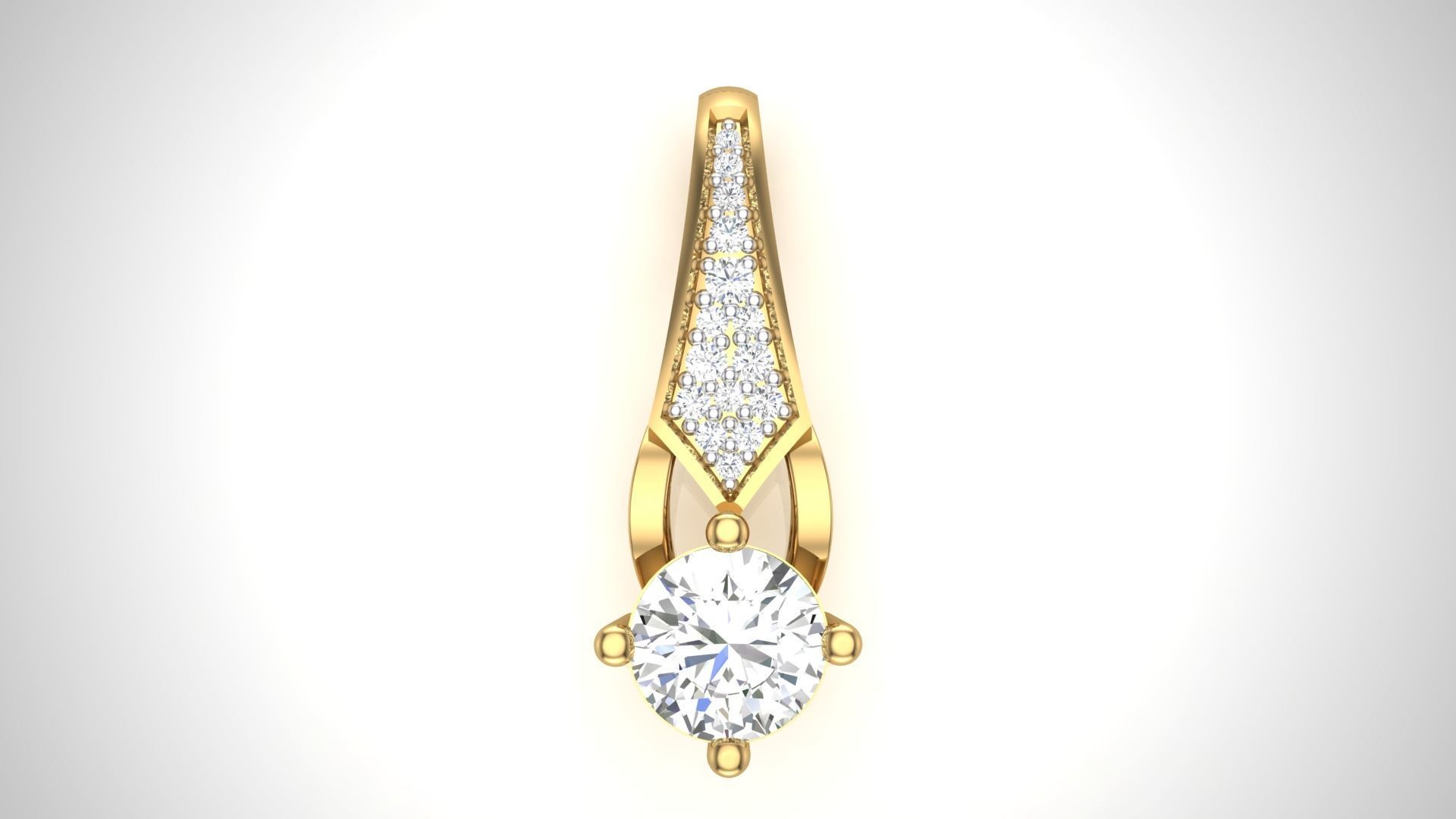 Husk  Diamond Pendant 3D print model_2