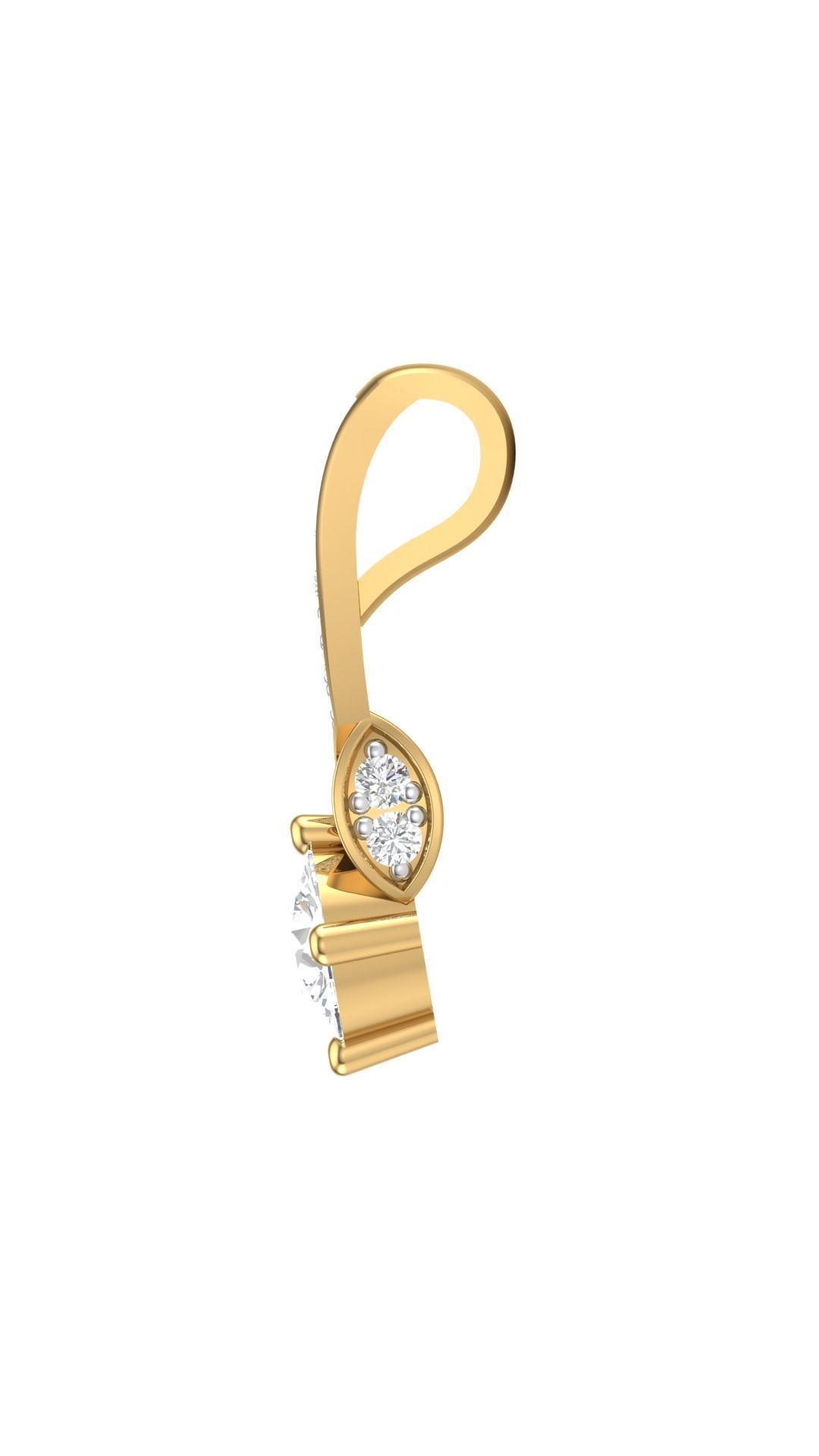 Husk  Diamond Pendant 3D print model_4