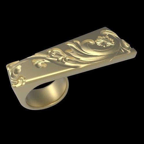 adjustable ring version 2 with engraving 1  3D print model