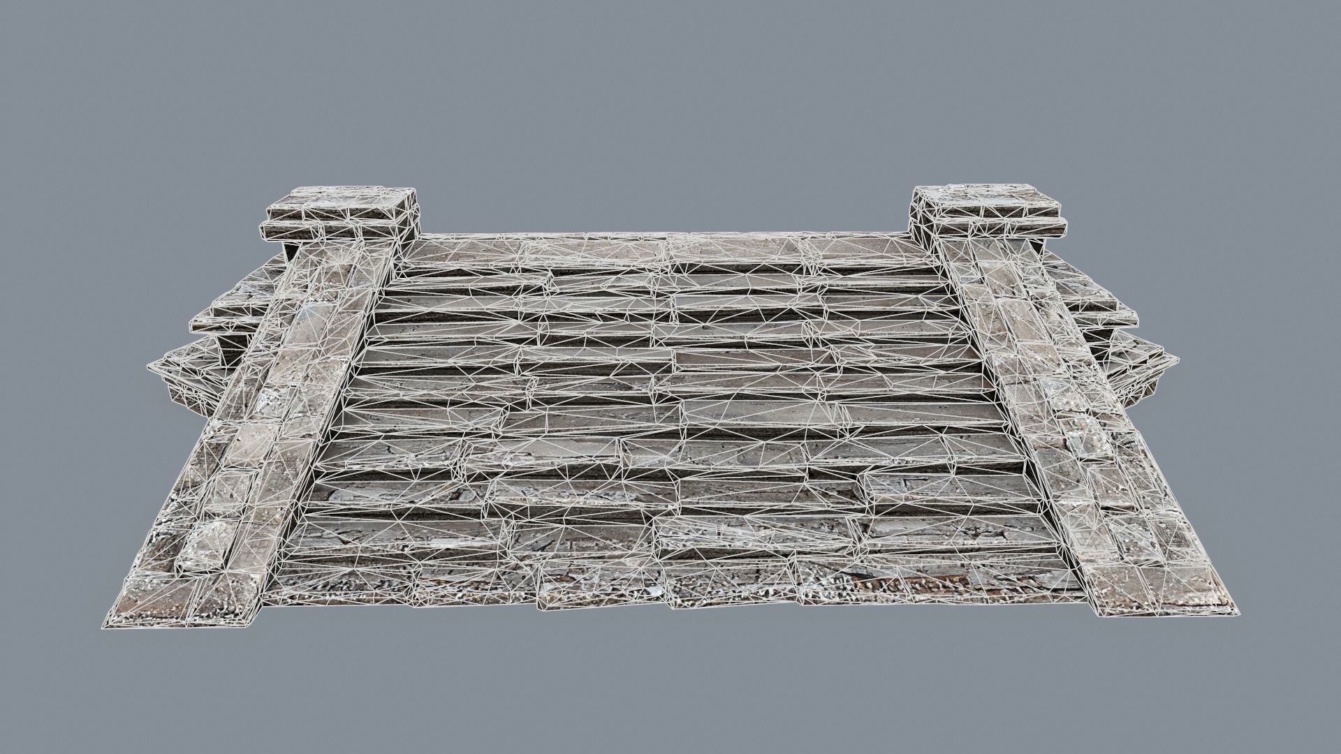 Ruin Stairs Low-poly 3D model_9