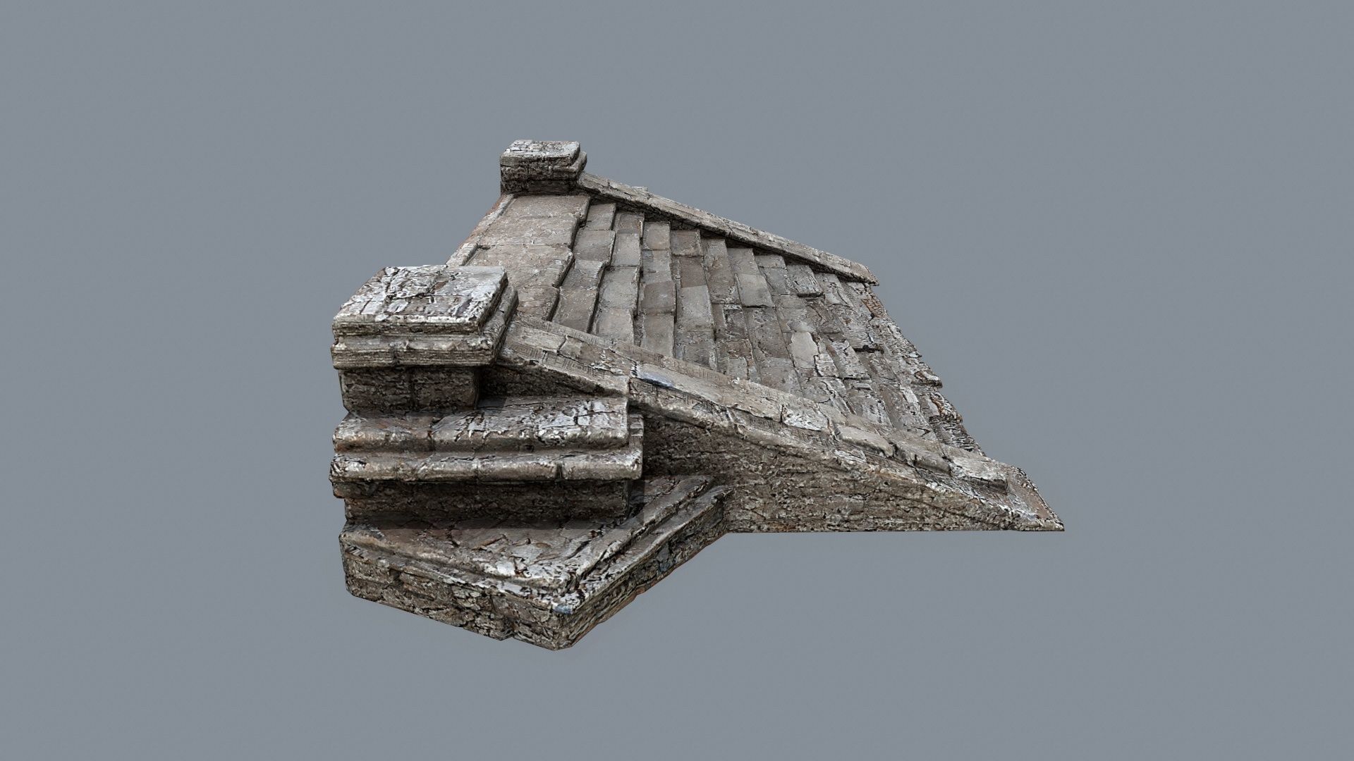 Ruin Stairs Low-poly 3D model_2