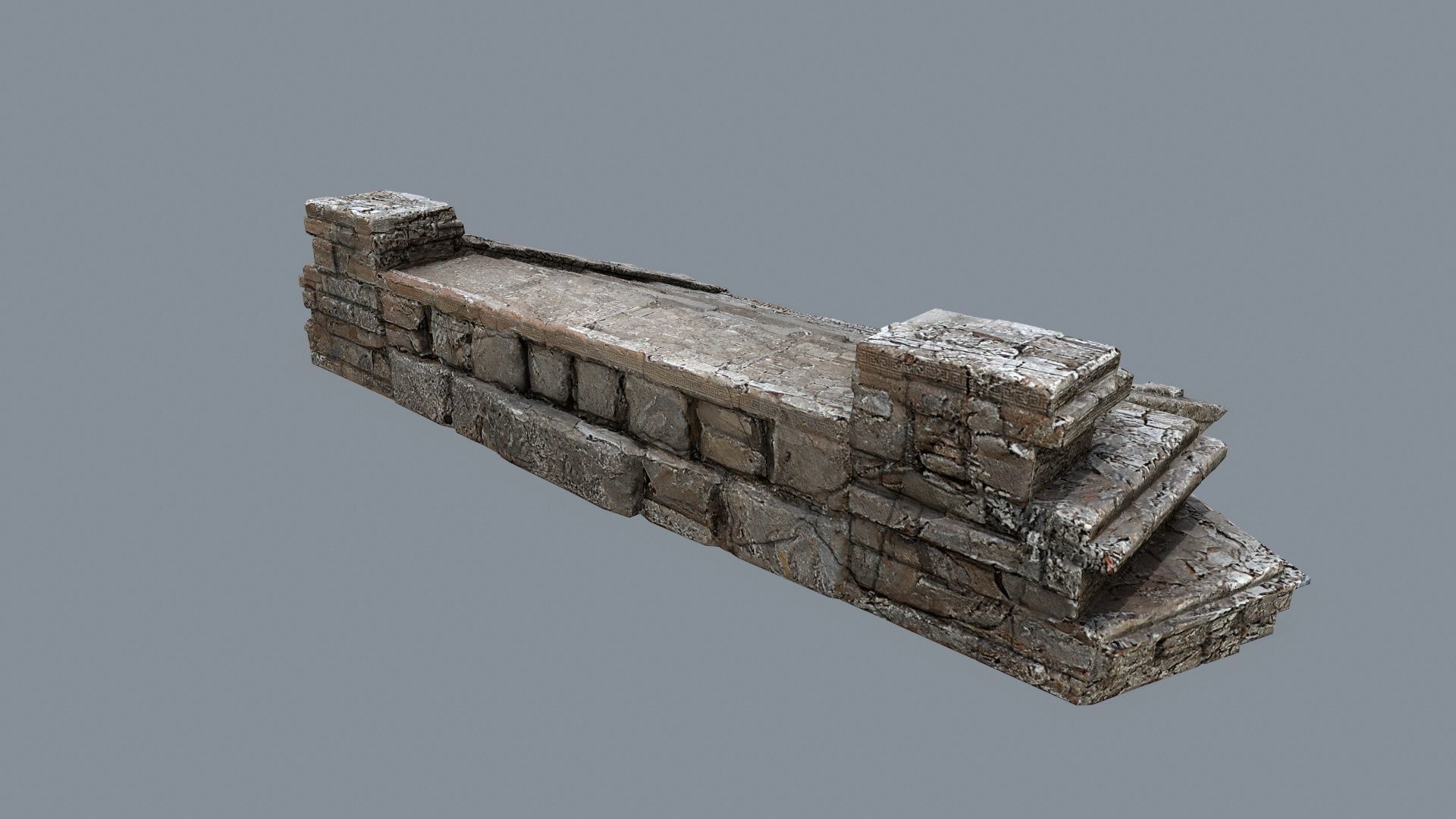 Ruin Stairs Low-poly 3D model_3