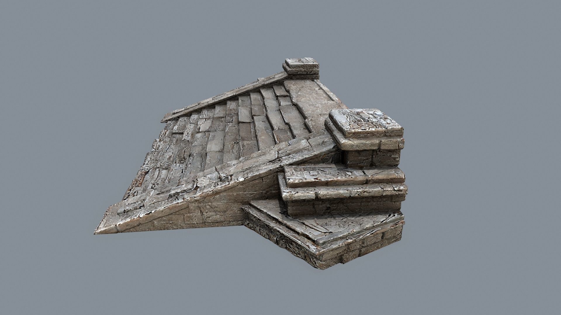 Ruin Stairs Low-poly 3D model_6