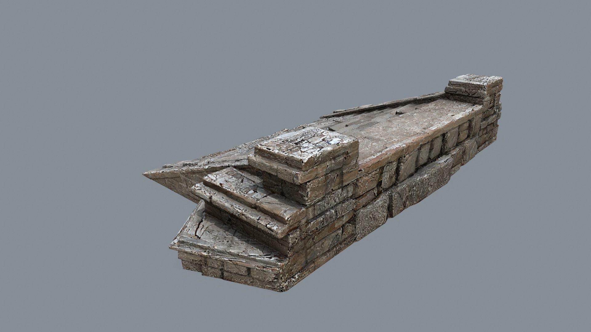 Ruin Stairs Low-poly 3D model_5