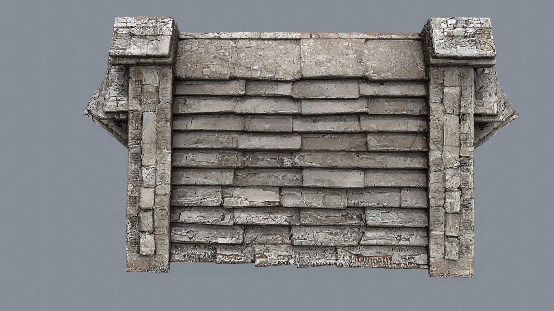 Ruin Stairs Low-poly 3D model_8