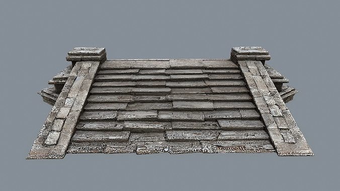 Ruin Stairs Low-poly 3D model