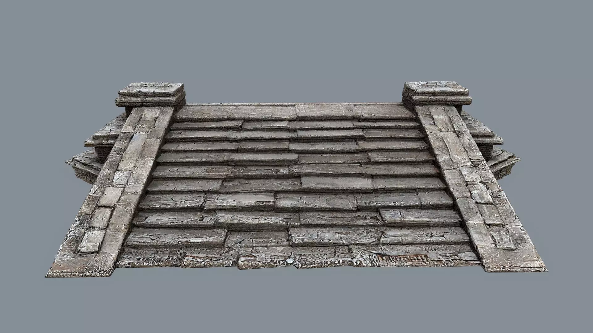 Ruin Stairs Low-poly 3D model_0