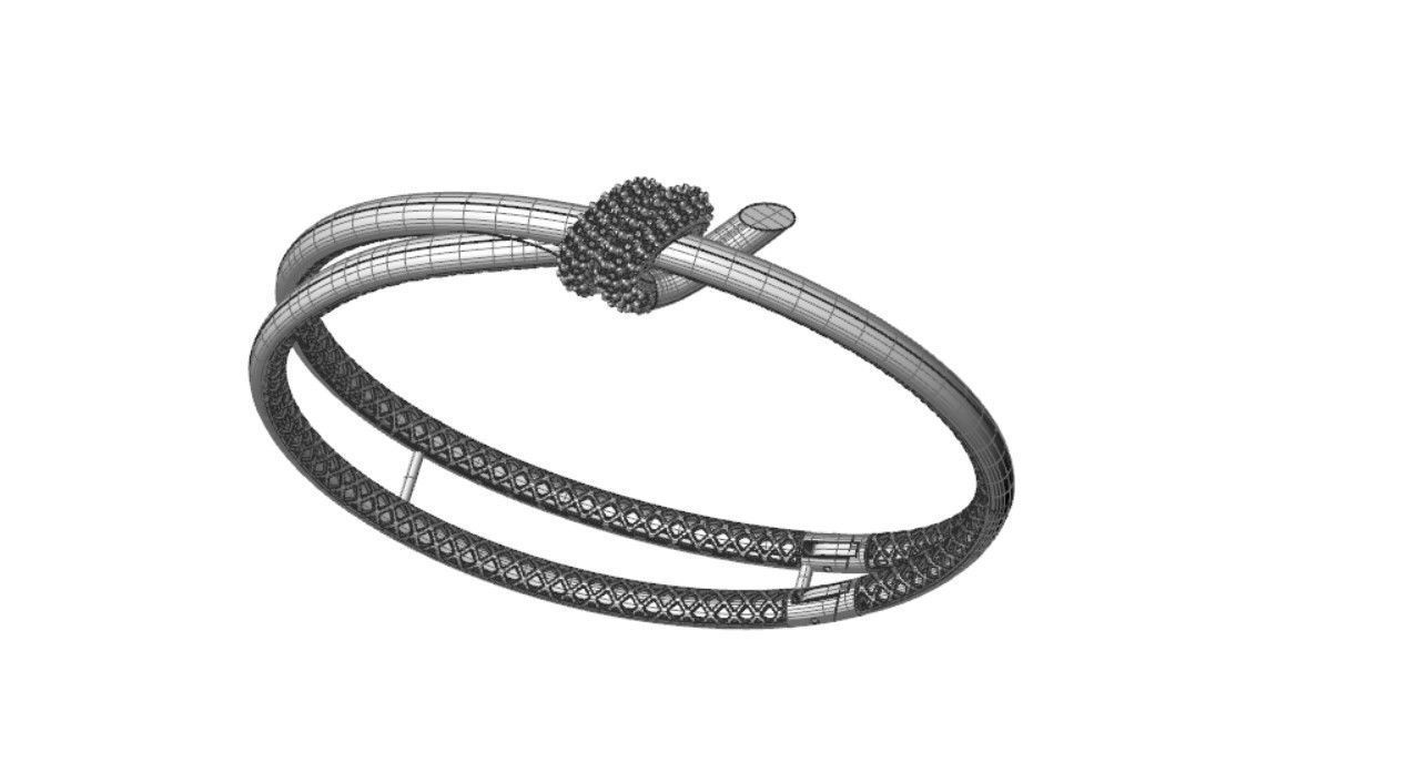 Modren Knot Bracelet with detail images 3D print model_4