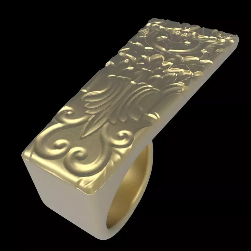 adjustable ring version 2 with engraving 2 3D print model